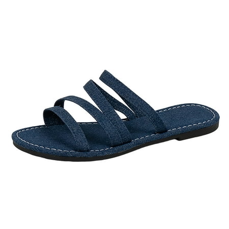 HUPTTEW Women Summer Slip On Solid Casual Open Toe Denim Flat Soft Bottom Breathable Shoes Sandals Slippers
HUPTTEW Women Summer Slip On Solid Casual Open Toe Denim Flat Soft Bottom Breathable Shoes Sandals Slippers