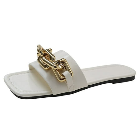 CBGELRT Sandles Sparkly Sandals for Women Women Slippers Summer New Pattern Chain Decoration Solid Color Large Flat Bottom Non Slip Slip On Comfortable Beach Sandals Dressy Flats for Women
CBGELRT Sandles Sparkly Sandals for Women Women Slippers Summer New Pattern Chain Decoration Solid Color Large Flat Bottom Non Slip Slip On Comfortable Beach Sandals Dressy Flats for Women