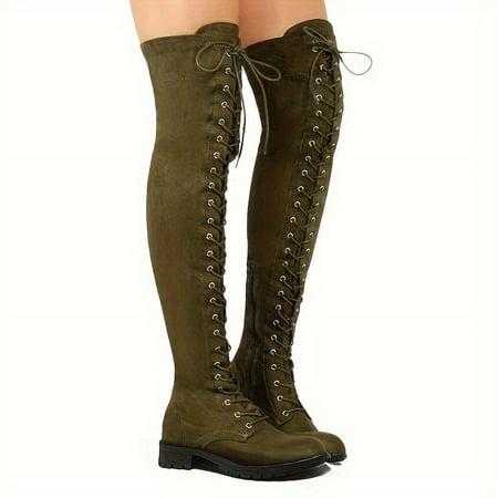 Women s Chunky Low Heel Over The Knee Boots Solid Color Lace Up Shoes Comfort Round Toe Shoes
Women s Chunky Low Heel Over The Knee Boots Solid Color Lace Up Shoes Comfort Round Toe Shoes