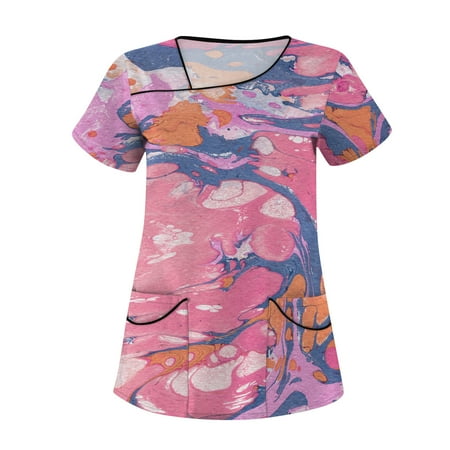 Yubatuo Independence Day Women Plus Size Scrubs Top with Pockets V-Neck Short Sleeve Printed Work Blouse for Women Pink L
Yubatuo Independence Day Women Plus Size Scrubs Top with Pockets V-Neck Short Sleeve Printed Work Blouse for Women Pink L