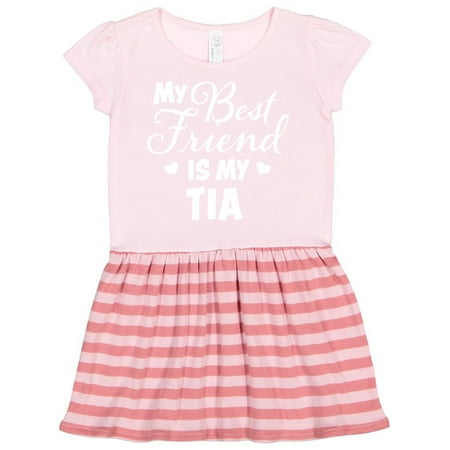Inktastic My Best Friend is My Tia with Hearts Gift Toddler Girl Dress