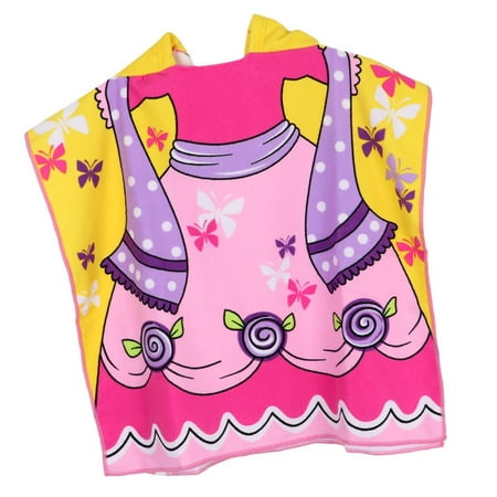 Kids Changing Towel Poncho Robe With for changing at the Fits Butterfly