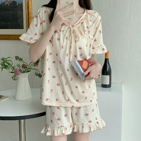 PIKADINGNIS set woman 2 pieces Home Wear Clothes Summer Short Sleeve Women Pajamas Set Leaves Pant Pyjamas Sets Cotton Leisure Sleepwear Top
PIKADINGNIS set woman 2 pieces Home Wear Clothes Summer Short Sleeve Women Pajamas Set Leaves Pant Pyjamas Sets Cotton Leisure Sleepwear Top