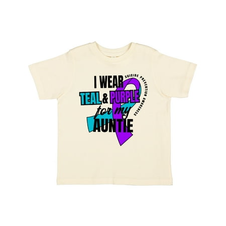 Inktastic Suicide Prevention I Wear Teal and Purple for My Auntie Gift Toddler Boy or Toddler Girl T-Shirt