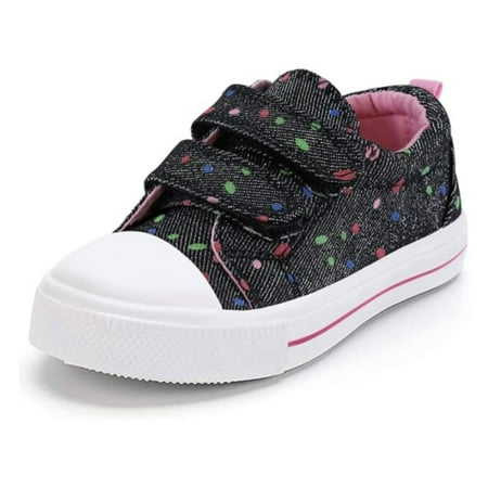 Bocca Kid s Walking Sneakers Black Dots Girls Canvas Shoes Size 4