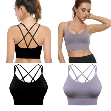 Women s Strappy Sports Bra with Pad Sexy Crisscross Back XXL Size Support Yoga Bra for Workout Running Fitness Tank Tops Black and Purple 2 Pcs
Women s Strappy Sports Bra with Pad Sexy Crisscross Back XXL Size Support Yoga Bra for Workout Running Fitness Tank Tops Black and Purple 2 Pcs