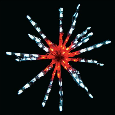 24-Inch Red & White LED Starburst - 100 Bulbs - Set of 3