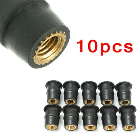 Leke 10PCS M5 Rubber Nuts Motorcycle Windscreen Bolts Screws Nut Fastener