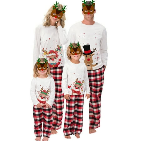 Xingqing Matching Family Pajamas Sets Christmas PJ s with Deer Long Sleeve Tee and Plaid Pants Loungewear White Mom XXL
Xingqing Matching Family Pajamas Sets Christmas PJ s with Deer Long Sleeve Tee and Plaid Pants Loungewear White Mom XXL