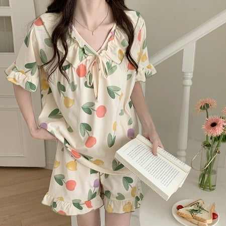 PIKADINGNIS set woman 2 pieces Home Wear Clothes Summer Short Sleeve Women Pajamas Set Leaves Pant Pyjamas Sets Cotton Leisure Sleepwear Top
PIKADINGNIS set woman 2 pieces Home Wear Clothes Summer Short Sleeve Women Pajamas Set Leaves Pant Pyjamas Sets Cotton Leisure Sleepwear Top