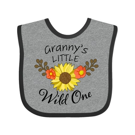 Inktastic Granny s Little Wild 1 with Beautiful Sunflower Gift Baby Boy or Baby Girl Bib