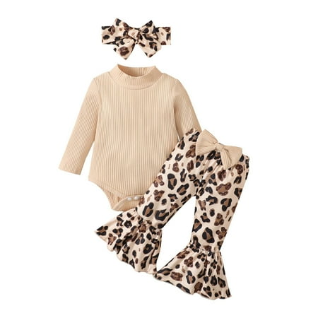Girls Long Sleeve Ribbed Romper Bodysuit Leopard Printed Bell Bottoms Pants Headbands Outfits
Girls Long Sleeve Ribbed Romper Bodysuit Leopard Printed Bell Bottoms Pants Headbands Outfits