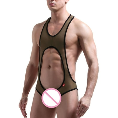 Odeerbi Sexy Lingerie Bodysuit for Men Mesh One-piece Suspenders Flat Corners Panties Olive Green
Odeerbi Sexy Lingerie Bodysuit for Men Mesh One-piece Suspenders Flat Corners Panties Olive Green