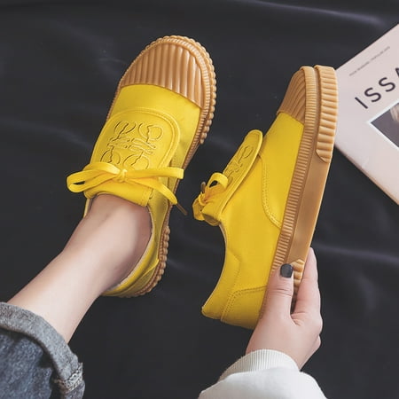 Women‘s Canvas Sneakers Solid Round Toe Rubber Sole Lace Up Low Top Flap Shoes Women‘s Footwear
Women‘s Canvas Sneakers Solid Round Toe Rubber Sole Lace Up Low Top Flap Shoes Women‘s Footwear
