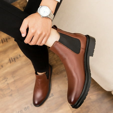 Men‘s Slip On Chelsea Boots Comfortable Dress Shoes