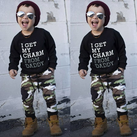 Yubatuo Toddler Kids Baby Boy Letter T shirt Tops+Camouflage Pants Outfits Clothes SetBlack80
Yubatuo Toddler Kids Baby Boy Letter T shirt Tops+Camouflage Pants Outfits Clothes SetBlack80