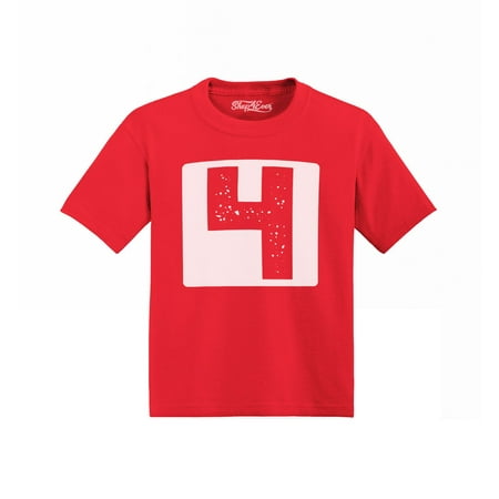 Shop4Ever 4th Birthday Race Car Number Toddler s Cotton T-Shirt 3T Red