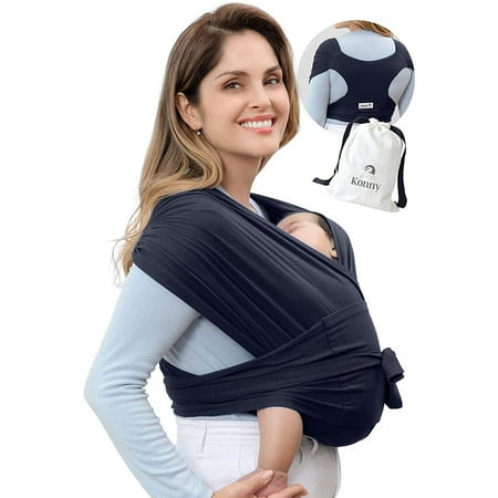 Breathable moisture-wicking baby sling perfect for newborns and toddlers up to 44 lbs (navy blue L)