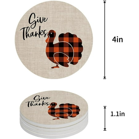 KXMDXA Autumn Retro Black and Orange Plaid Turkey Set of 4 Round Coaster for Drinks Absorbent Ceramic Stone Coasters Cup Mat with Cork Base for Home Kitchen Room Coffee Table Bar Decor
KXMDXA Autumn Retro Black and Orange Plaid Turkey Set of 4 Round Coaster for Drinks Absorbent Ceramic Stone Coasters Cup Mat with Cork Base for Home Kitchen Room Coffee Table Bar Decor