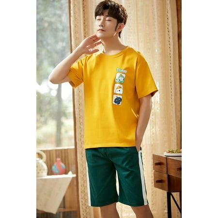 QWZNDZGR Summer New Cartoon Mens Pajamas Casual Short Tops Lattice Short Pants Sets Pyjamas Stripe Men Sleepwear Pijamas Homewear Fashion
QWZNDZGR Summer New Cartoon Mens Pajamas Casual Short Tops Lattice Short Pants Sets Pyjamas Stripe Men Sleepwear Pijamas Homewear Fashion
