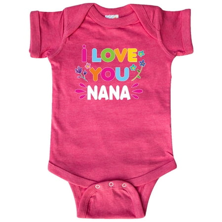 Inktastic I Love You Nana with Flowers Gift Baby Girl Bodysuit