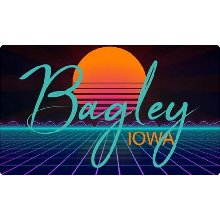 Bagley Iowa 4 X 2.25-Inch Fridge Magnet Retro Neon Design