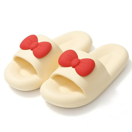 Women s Slides Shoes No Foot Rubbing Non-slipped Shoes for Summer Casual Leisure White 40-41 8818 Bow