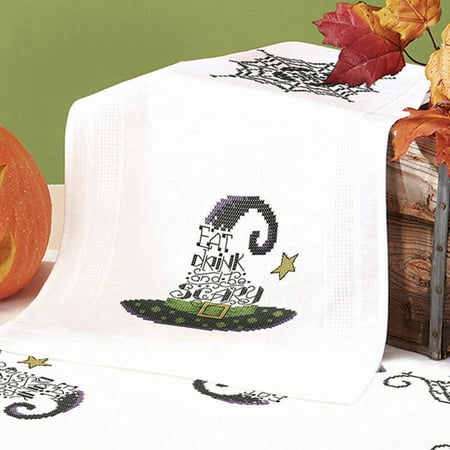 Herrschners® Eat Drink & Be Scary Table Runner Stamped Cross-Stitch Kit