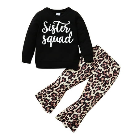 KIMI BEAR Infant Baby Girls Outfits 18 Months Infant Girls Autumn Outfits 24 Months Infant Girls Casual Letter Print Long Sleeve Top + Leopard Flared Pants 2PCs Set Black
KIMI BEAR Infant Baby Girls Outfits 18 Months Infant Girls Autumn Outfits 24 Months Infant Girls Casual Letter Print Long Sleeve Top + Leopard Flared Pants 2PCs Set Black