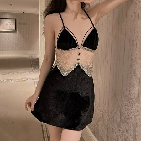 PIKADINGNIS Sexy Lace V Neck Lingerie Flannel Dresses Women Night Dress Golden Velvet Sleepwear Sleeveless Night Gown Bathrobe Nightdress
PIKADINGNIS Sexy Lace V Neck Lingerie Flannel Dresses Women Night Dress Golden Velvet Sleepwear Sleeveless Night Gown Bathrobe Nightdress