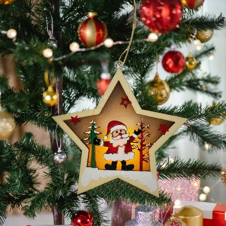 TOPReddon LED Light up Christmas Wooden Ornaments Star Tree Santa Snowman Luminous Christmas Tree Hanging Ornaments Table Top Wood Christmas Decorations Night Light for Xmas Holiday Home Party Room
TOPReddon LED Light up Christmas Wooden Ornaments Star Tree Santa Snowman Luminous Christmas Tree Hanging Ornaments Table Top Wood Christmas Decorations Night Light for Xmas Holiday Home Party Room