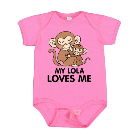 Inktastic My Lola Loves Me Gift Baby Boy or Baby Girl Bodysuit
