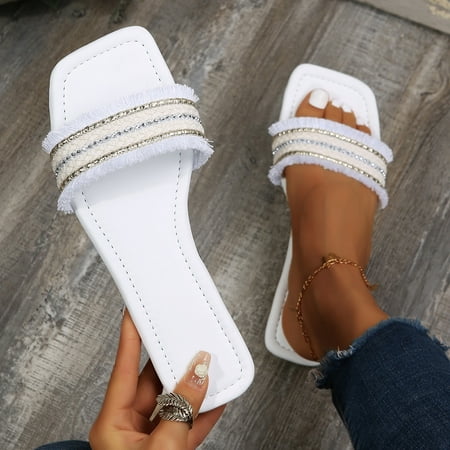 MIASHUI shoes for women Women Flat Beaded Fringe Slippers Square Headband Beach Sandals Fairy Fashion Slippers Flat Open Toe Slippers Summer Slippers
MIASHUI shoes for women Women Flat Beaded Fringe Slippers Square Headband Beach Sandals Fairy Fashion Slippers Flat Open Toe Slippers Summer Slippers