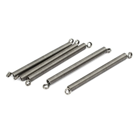 0.5mmx3mmx40mm 304 Stainless Steel Tension Springs Silver Tone 5pcs