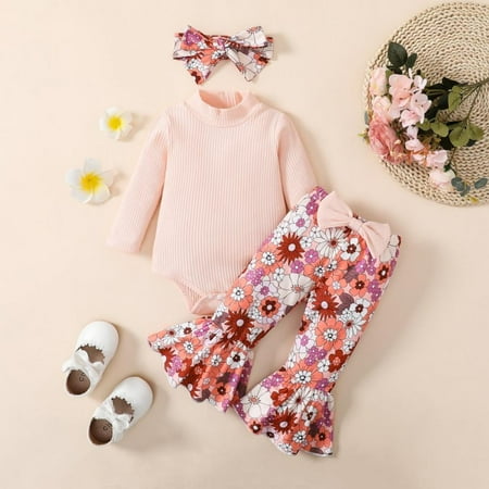 Uccdo 3Pcs Newborn Baby Girls Clothes Cute Print Romper+Flare Lone Pants Legging+Headband Set 0-18 Months
Uccdo 3Pcs Newborn Baby Girls Clothes Cute Print Romper+Flare Lone Pants Legging+Headband Set 0-18 Months