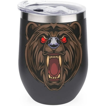 Fiercely Bear Head Stainless Steel Wine Tumbler Travel Mug Insulated with Lid Cup for Men Women 12oz
Fiercely Bear Head Stainless Steel Wine Tumbler Travel Mug Insulated with Lid Cup for Men Women 12oz