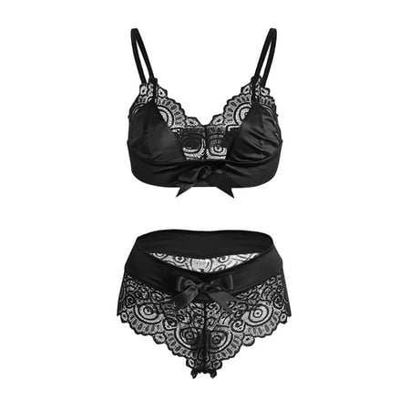 Underwear Women Lace Suspenders Bra Tops Shorts Underpants Pajamas Outfits