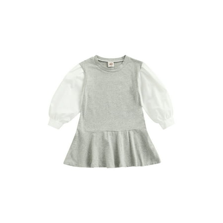 ZIYIXIN Lovely Kids Baby Girls Dress Outfits Solid Color Patchwork Long Puff Sleeve Ruffles A-Line Mini Dress Gray 4-5 Years
ZIYIXIN Lovely Kids Baby Girls Dress Outfits Solid Color Patchwork Long Puff Sleeve Ruffles A-Line Mini Dress Gray 4-5 Years