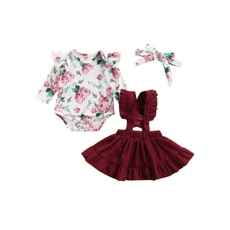 Xingqing Toddler Infant Baby Girls Clothes Set Floral Romper Ruffle Corduroy Skirts Overalls Headband Outfits 12-18 Months
Xingqing Toddler Infant Baby Girls Clothes Set Floral Romper Ruffle Corduroy Skirts Overalls Headband Outfits 12-18 Months