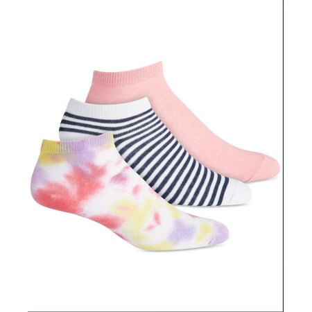 Jenni 3-pk. Tie-dyed Striped Socks Multipink Osfm