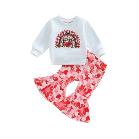 Bagilaanoe 2Pcs Toddler Baby Girl Valentine s Day Outfits Letter Print Long Sleeve Pullover Tops + Heart/Flower Print Flare Trousers 6M 12M 18M 24M 3T 4T Kids Long Pants Set
Bagilaanoe 2Pcs Toddler Baby Girl Valentine s Day Outfits Letter Print Long Sleeve Pullover Tops + Heart/Flower Print Flare Trousers 6M 12M 18M 24M 3T 4T Kids Long Pants Set