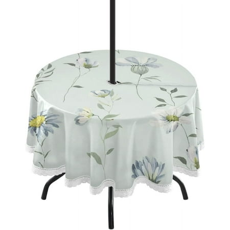 SKYSONIC Delicate Blue Wildflowers Outdoor Round Tablecloth Waterproof Stain-Resistant Non-Slip Circular Tablecloth 60 Inch with Umbrella Hole and Zipper for Tabletop Backyard Party BBQ Decor
SKYSONIC Delicate Blue Wildflowers Outdoor Round Tablecloth Waterproof Stain-Resistant Non-Slip Circular Tablecloth 60 Inch with Umbrella Hole and Zipper for Tabletop Backyard Party BBQ Decor