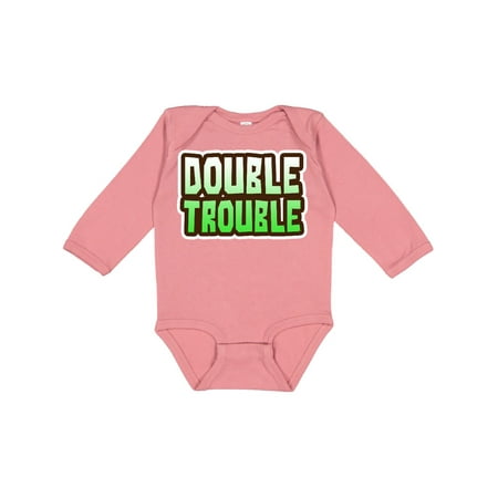 Inktastic Doube Trouble Gift Baby Boy or Baby Girl Long Sleeve Bodysuit