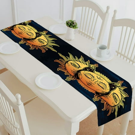ABPHQTO Beautiful Moon And Sun With Faces Table Runner Placemat Tablecloth For Home Decor 14x72 Inch
ABPHQTO Beautiful Moon And Sun With Faces Table Runner Placemat Tablecloth For Home Decor 14x72 Inch