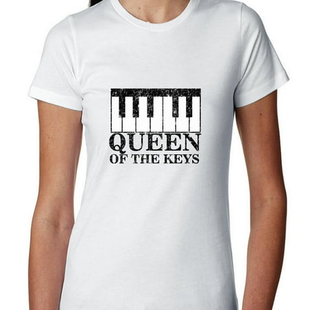Hilarious Queen of the Keys Keyboard Piano Women's Cotton T-Shirt