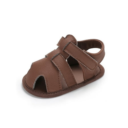 Ymiytan Toddler Kids Flat Sandal Closed Toe Crib Shoes Slip On Sandals Beach Comfort Lightweight Soft Sole First Walkers Brown 12-18 months
Ymiytan Toddler Kids Flat Sandal Closed Toe Crib Shoes Slip On Sandals Beach Comfort Lightweight Soft Sole First Walkers Brown 12-18 months