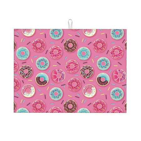 Dish Drying Mat Donut Pink Print Absorbent Microfiber Kitchen Mat Heat Resistant Drying Mat Kitchen Counter for Dishes Utensils Pots Pans Drainer Mats 18x24in
Dish Drying Mat Donut Pink Print Absorbent Microfiber Kitchen Mat Heat Resistant Drying Mat Kitchen Counter for Dishes Utensils Pots Pans Drainer Mats 18x24in