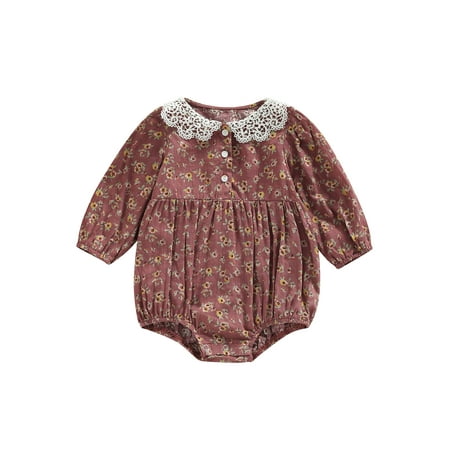 Baby Girls Autumn Casual Romper Long Sleeve Doll Collar Button Down Floral Romper
Baby Girls Autumn Casual Romper Long Sleeve Doll Collar Button Down Floral Romper