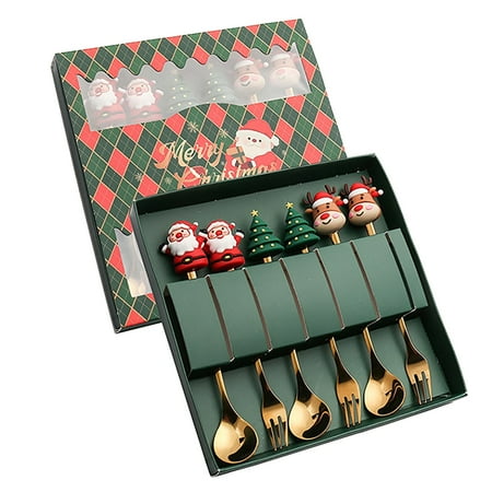 Tableware Christmas Tableware Set Stainless Steel Spoon Gift Set Dessert Spoon Fork Coffee Spoon Christmas Pendant Spoon Tableware Set Gift (L)
Tableware Christmas Tableware Set Stainless Steel Spoon Gift Set Dessert Spoon Fork Coffee Spoon Christmas Pendant Spoon Tableware Set Gift (L)