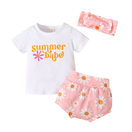 Baby Girls Outfit Sets Gilrs Short Sleeve Letter Printed T Shirt Tops Floral Prints Shorts Headbands Outfits
Baby Girls Outfit Sets Gilrs Short Sleeve Letter Printed T Shirt Tops Floral Prints Shorts Headbands Outfits